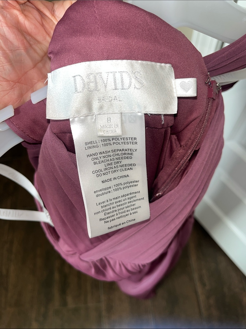 David's Bridal Dusty Rose Cross-Back Maxi Dress - Picture 2 of 4